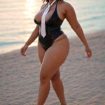 Anuska shetty stylish look with glasses and thighs,cleavage and navel show HD AI (10)