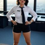 Anuska shetty stylish look with glasses and thighs,cleavage and navel show HD AI (105)