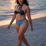 Anuska shetty stylish look with glasses and thighs,cleavage and navel show HD AI (12)