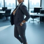 Anuska shetty stylish look with glasses and thighs,cleavage and navel show HD AI (122)