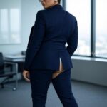 Anuska shetty stylish look with glasses and thighs,cleavage and navel show HD AI (123)