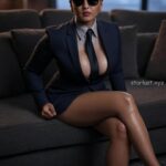 Anuska shetty stylish look with glasses and thighs,cleavage and navel show HD AI (174)