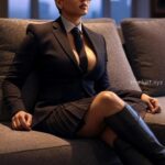 Anuska shetty stylish look with glasses and thighs,cleavage and navel show HD AI (181)