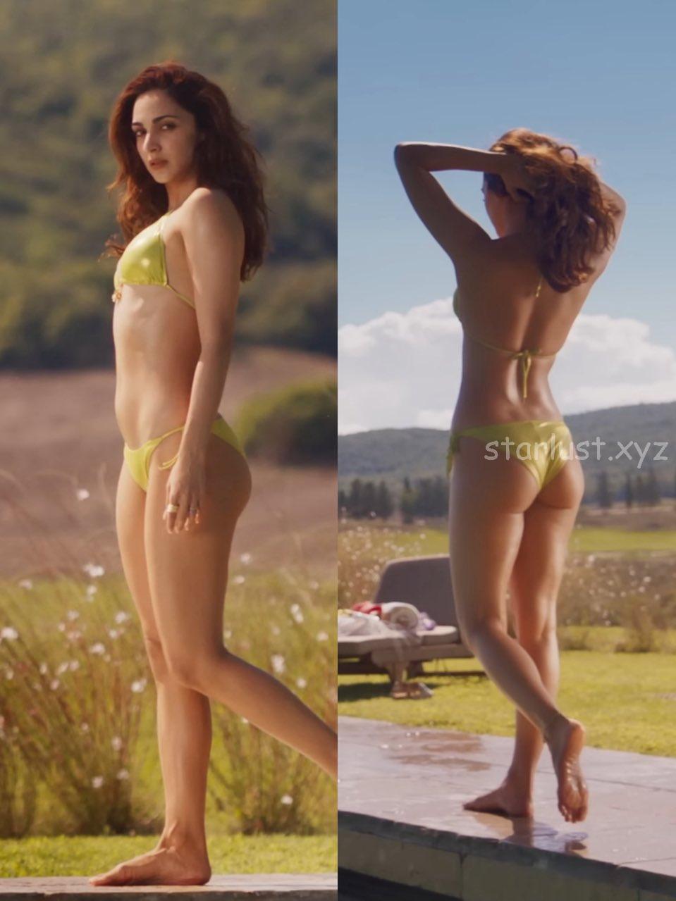 Kiara advani hot in two piece micro bikini exposing booty navel and cleavage in war2-starlust (12)