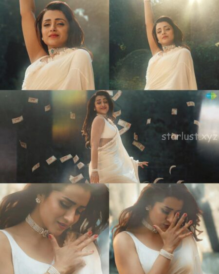 Trisha hot in white sleeveless saree from sugarbaby thuglife movie starlust 2